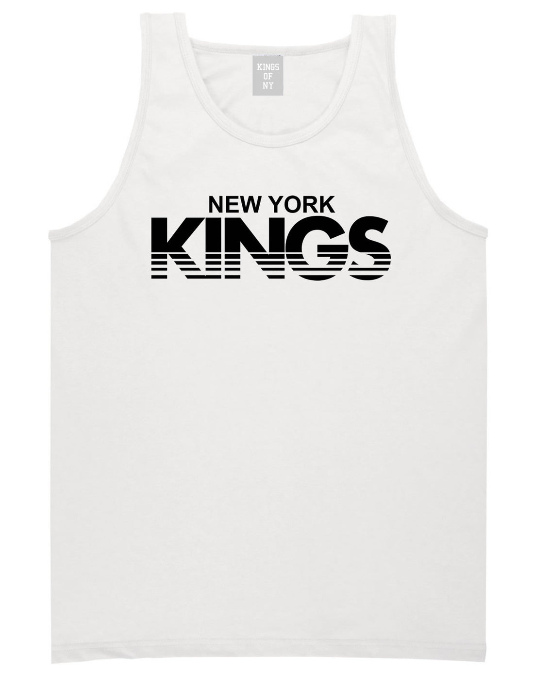 New York Kings Racing Style Tank Top in White by Kings Of NY
