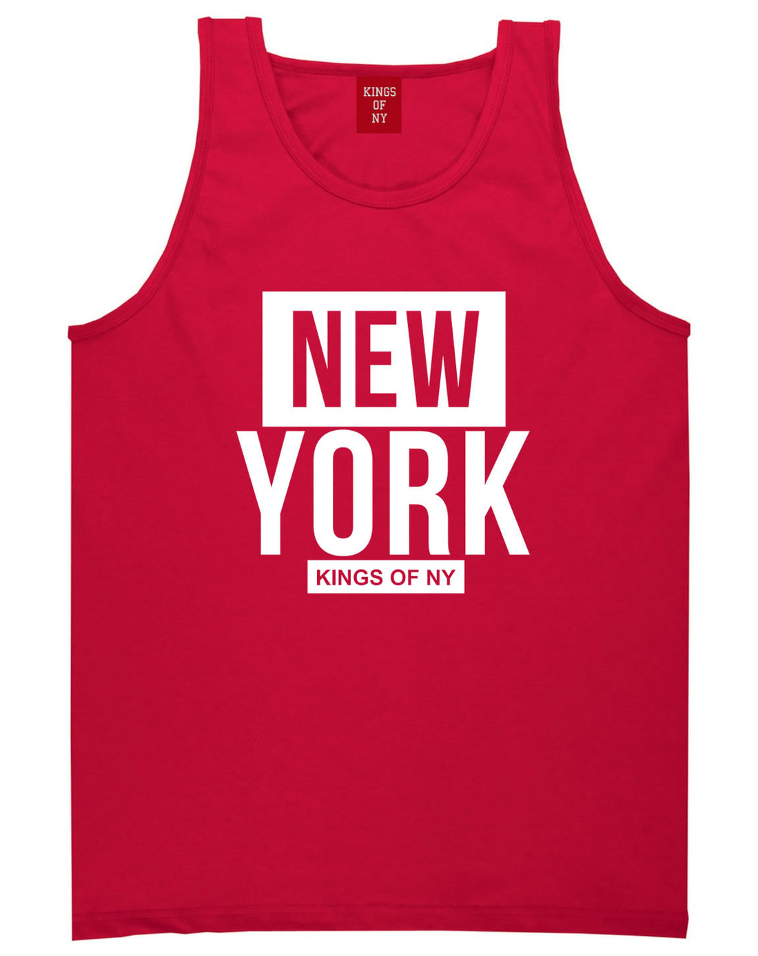 New York Block Box Tank Top in Red by Kings Of NY