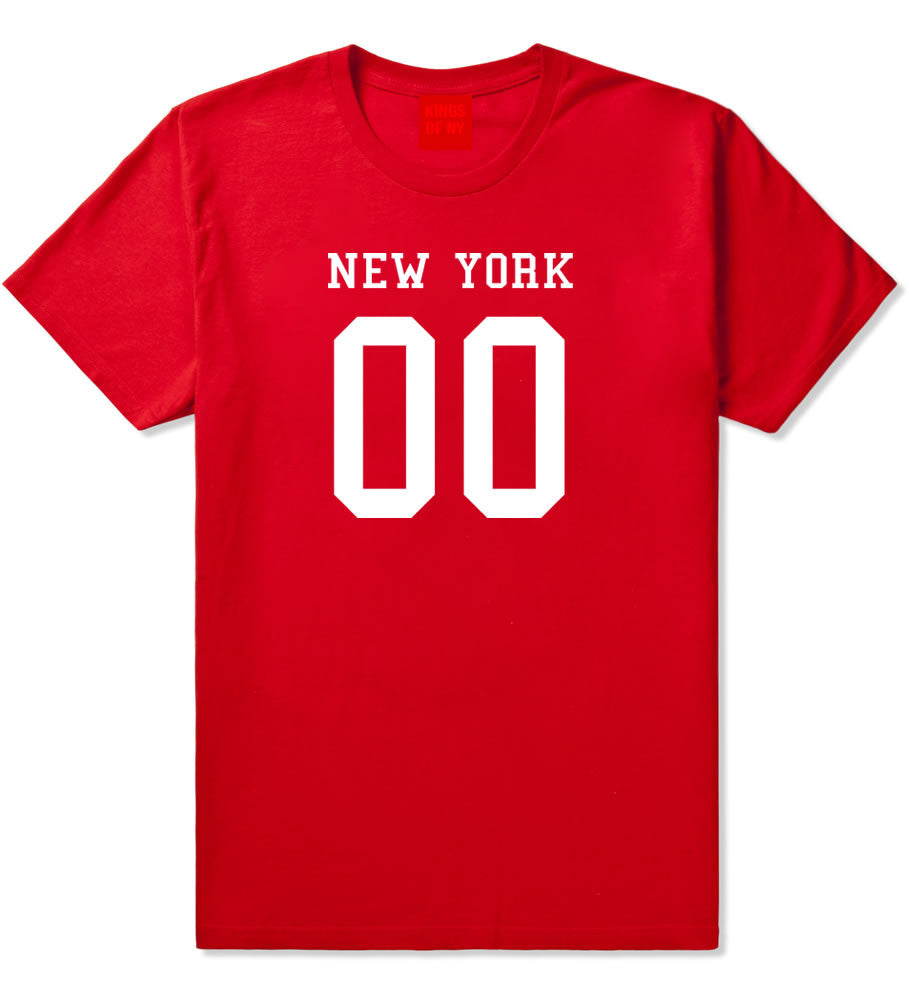 New York Team 00 Jersey T-Shirt in Red By Kings Of NY