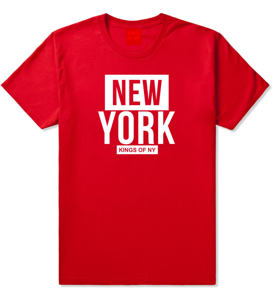 New York Block Box T-Shirt in Red by Kings Of NY