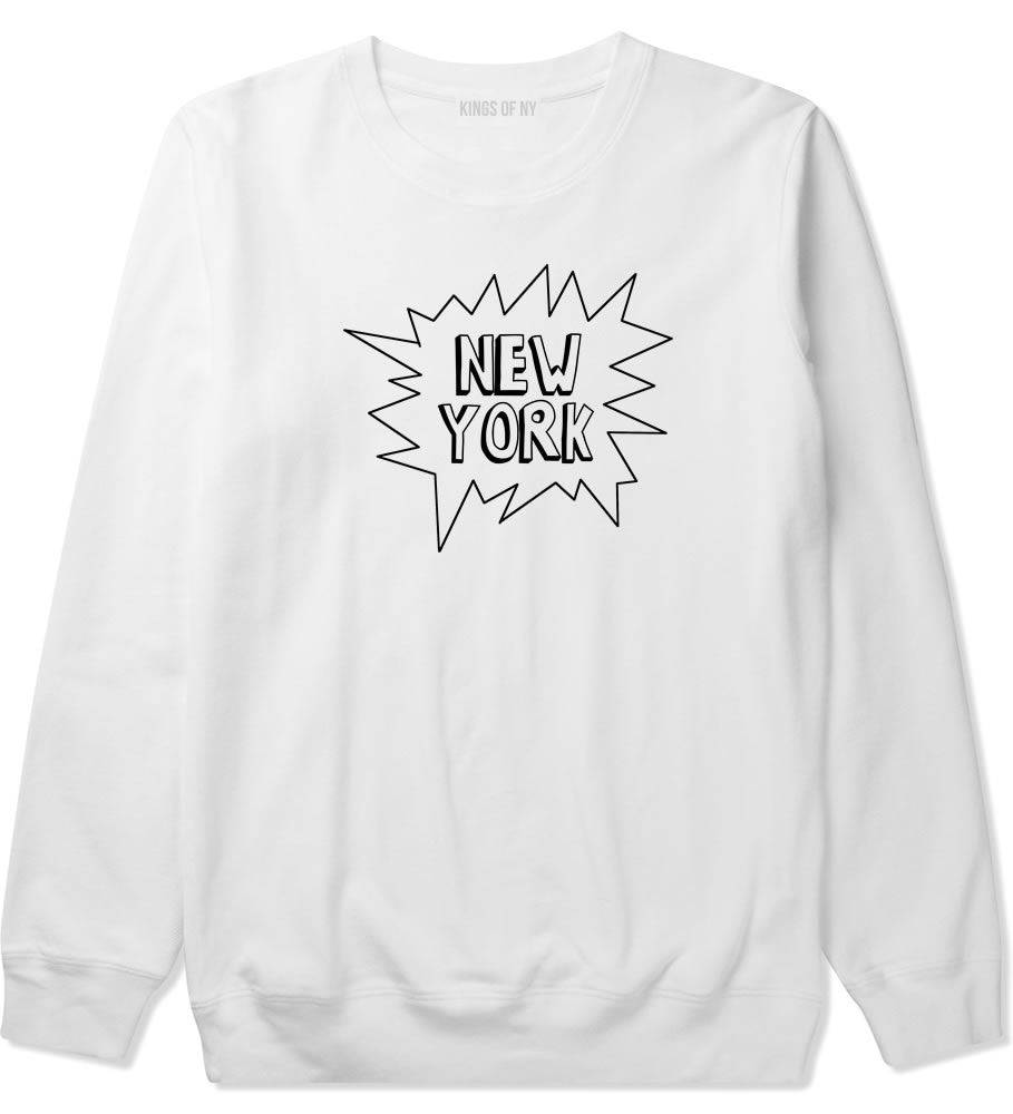 Kings Of NY New York Bubble Quote Crewneck Sweatshirt in White