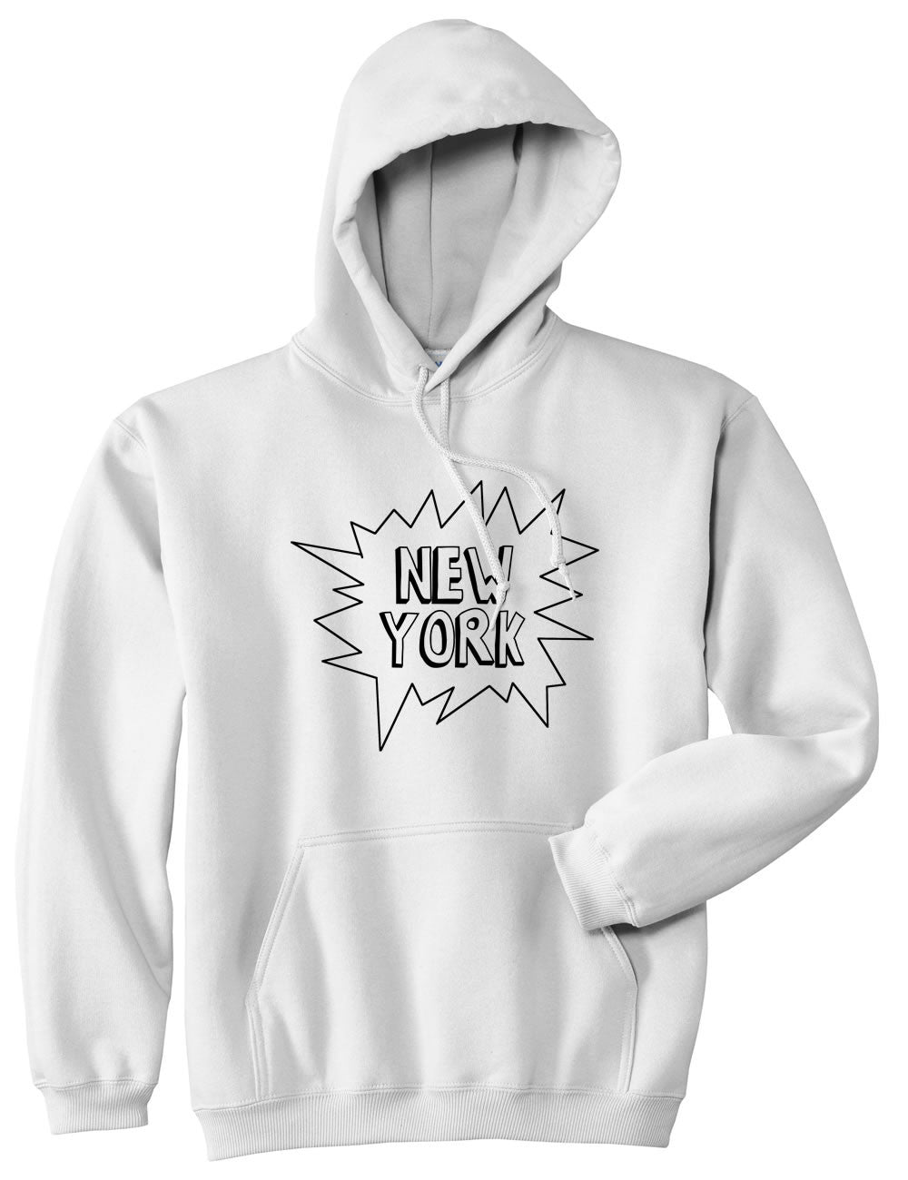 Kings Of NY New York Bubble Quote Pullover Hoodie Hoody in White