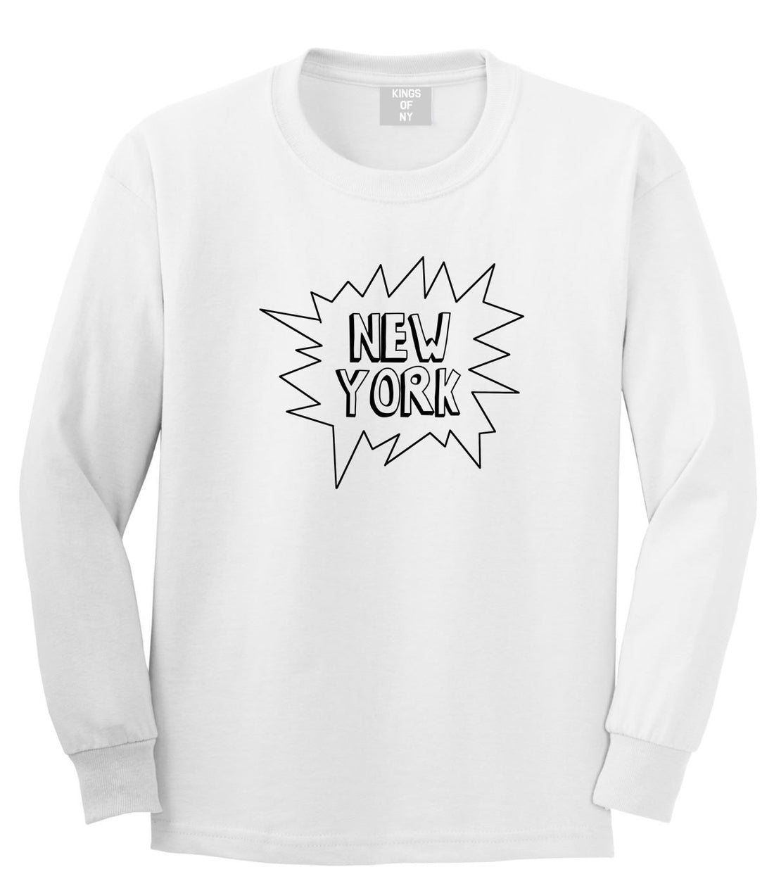 Kings Of NY New York Bubble Quote Long Sleeve T-Shirt in White