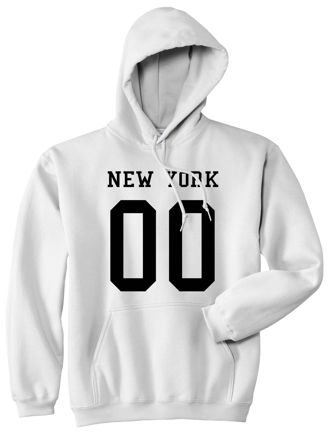 New York Team 00 Jersey Pullover Hoodie in White By Kings Of NY