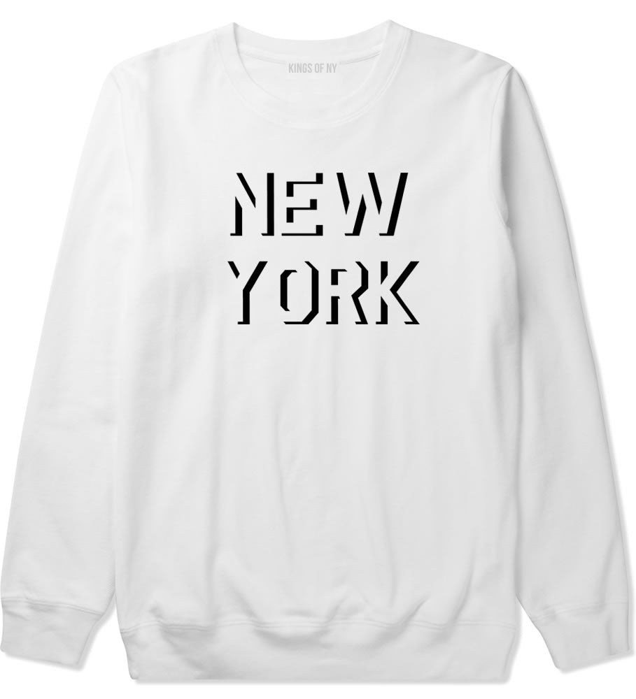 New York Shadow Logo Crewneck Sweatshirt in White