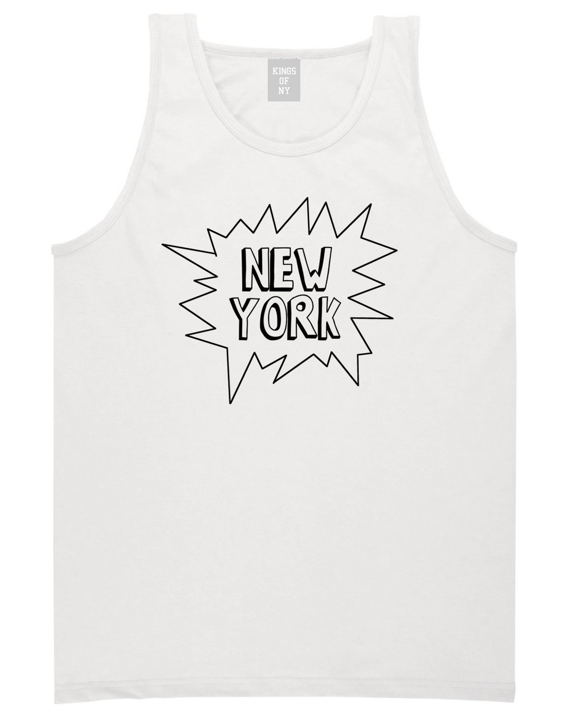 Kings Of NY New York Bubble Quote Tank Top in White