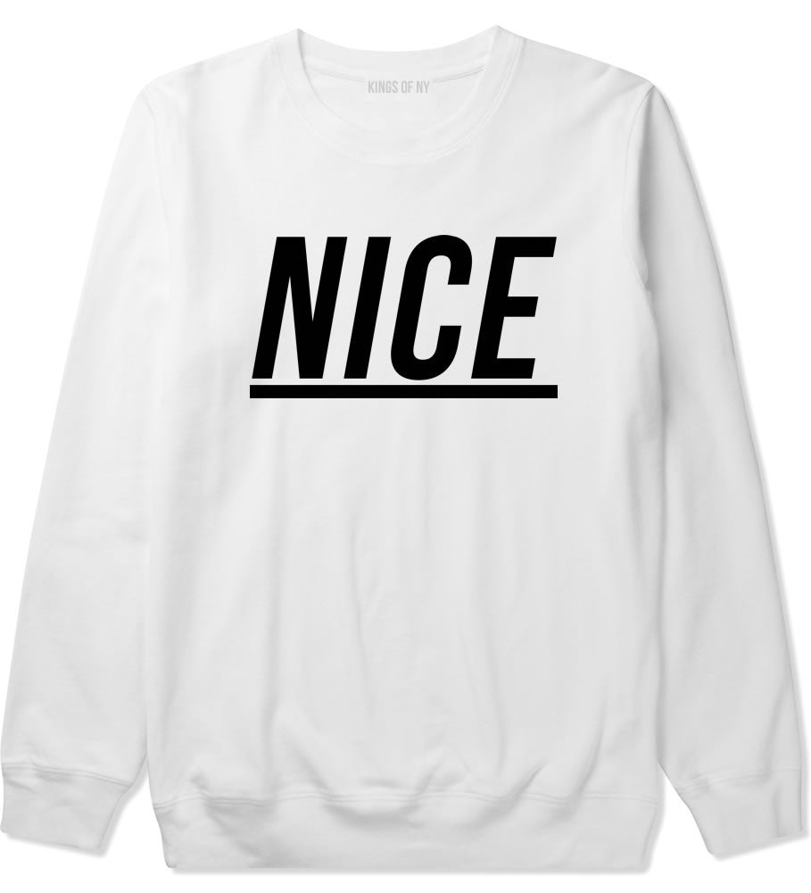 Nice Crewneck Sweatshirt in White by Kings Of NY