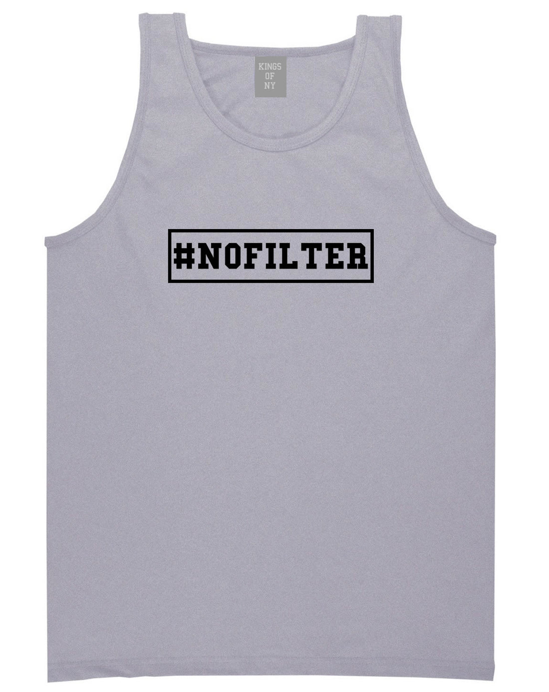 No Filter Selfie Tank Top in Grey By Kings Of NY