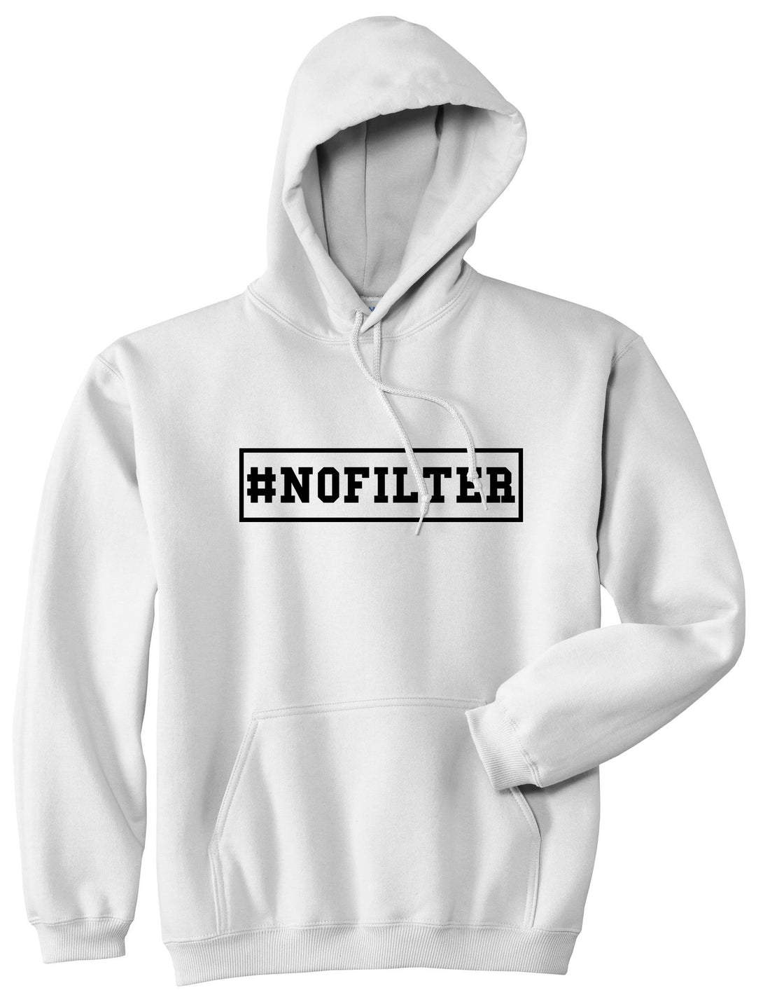 No Filter Selfie Pullover Hoodie in White By Kings Of NY