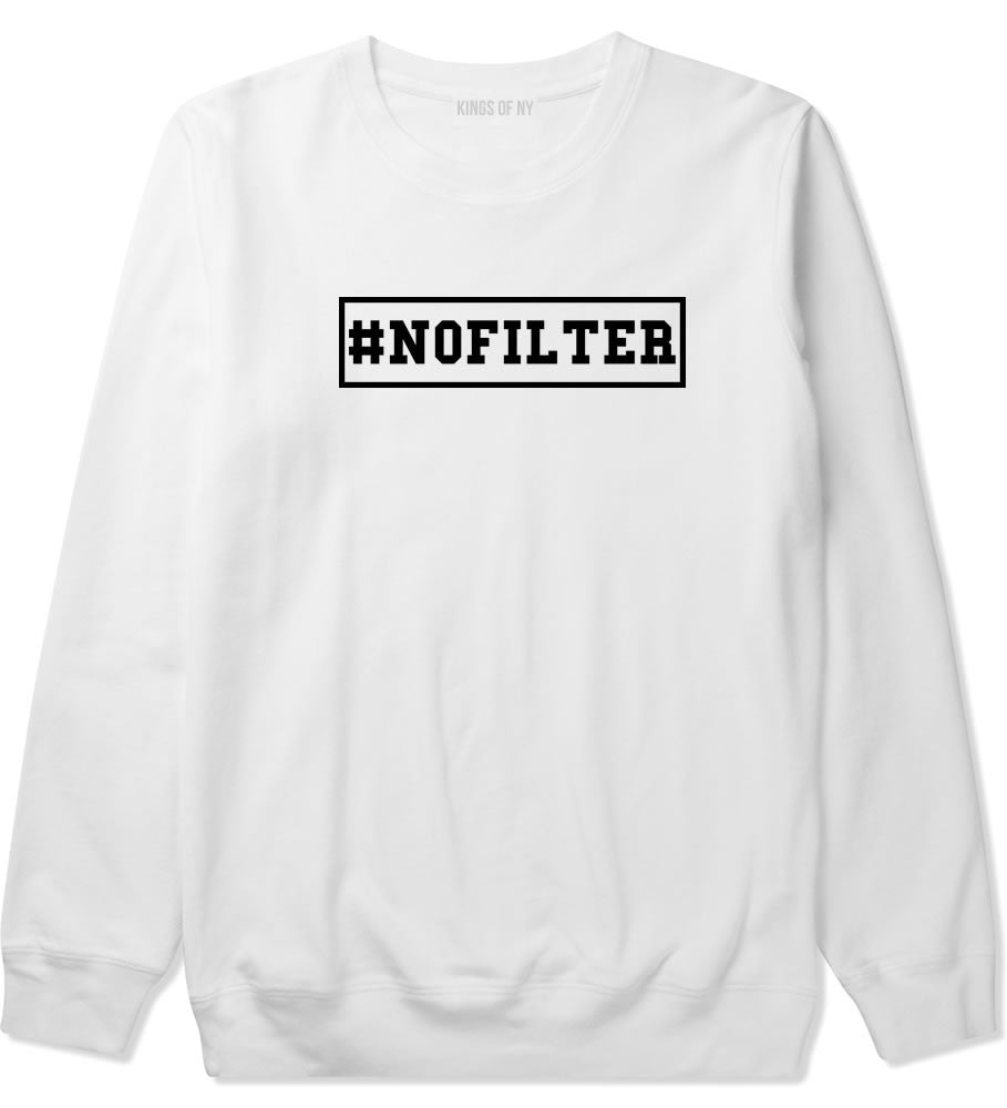 No Filter Selfie Boys Kids Crewneck Sweatshirt in White By Kings Of NY