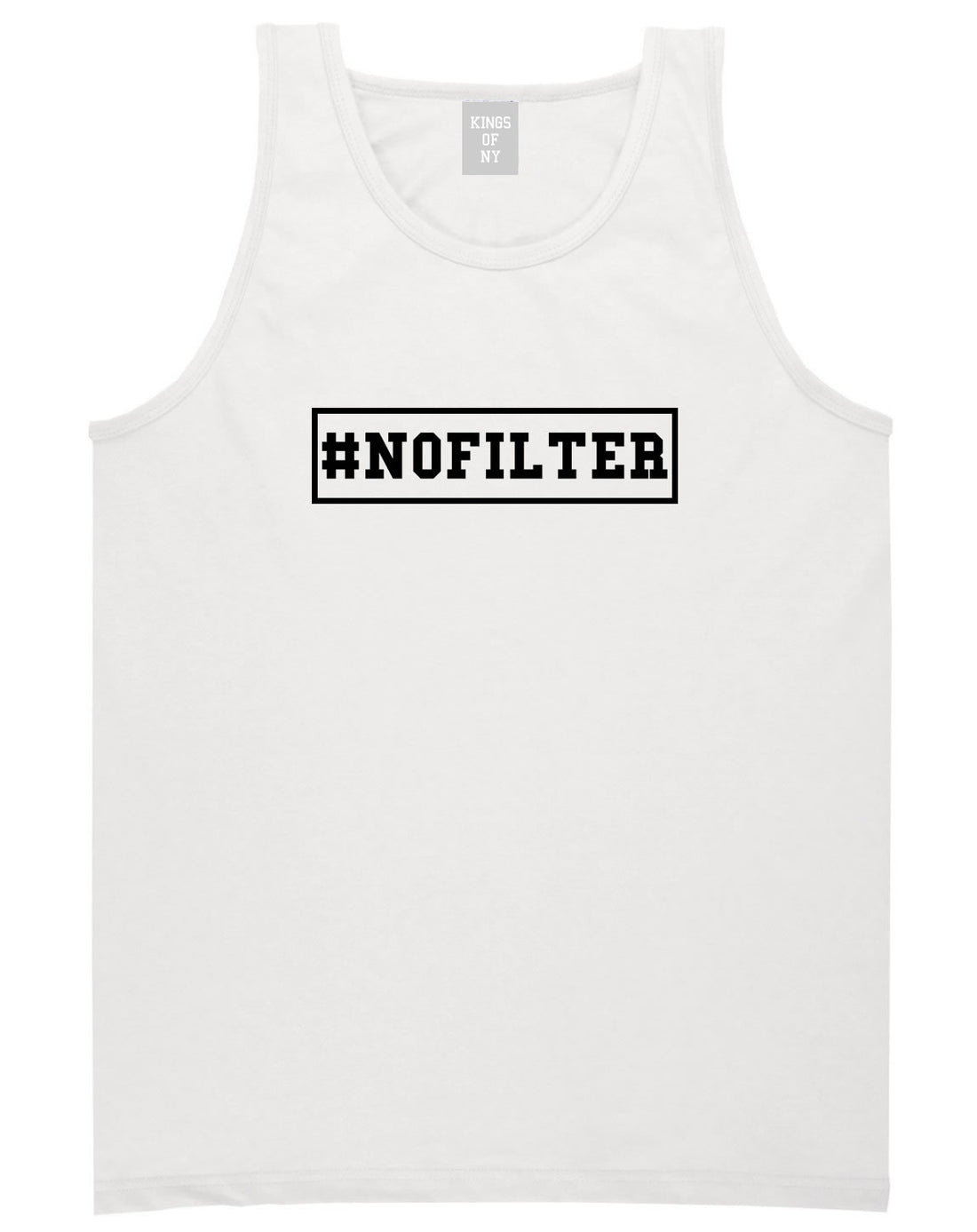 No Filter Selfie Tank Top in White By Kings Of NY