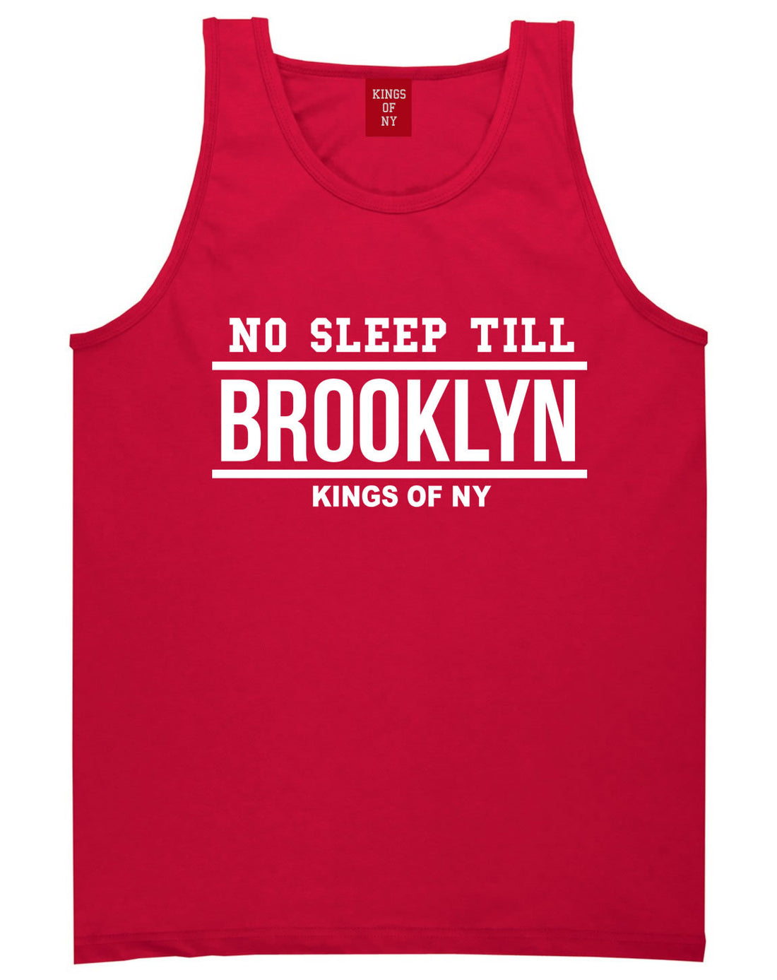 No Sleep Till Brooklyn Tank Top in Red by Kings Of NY