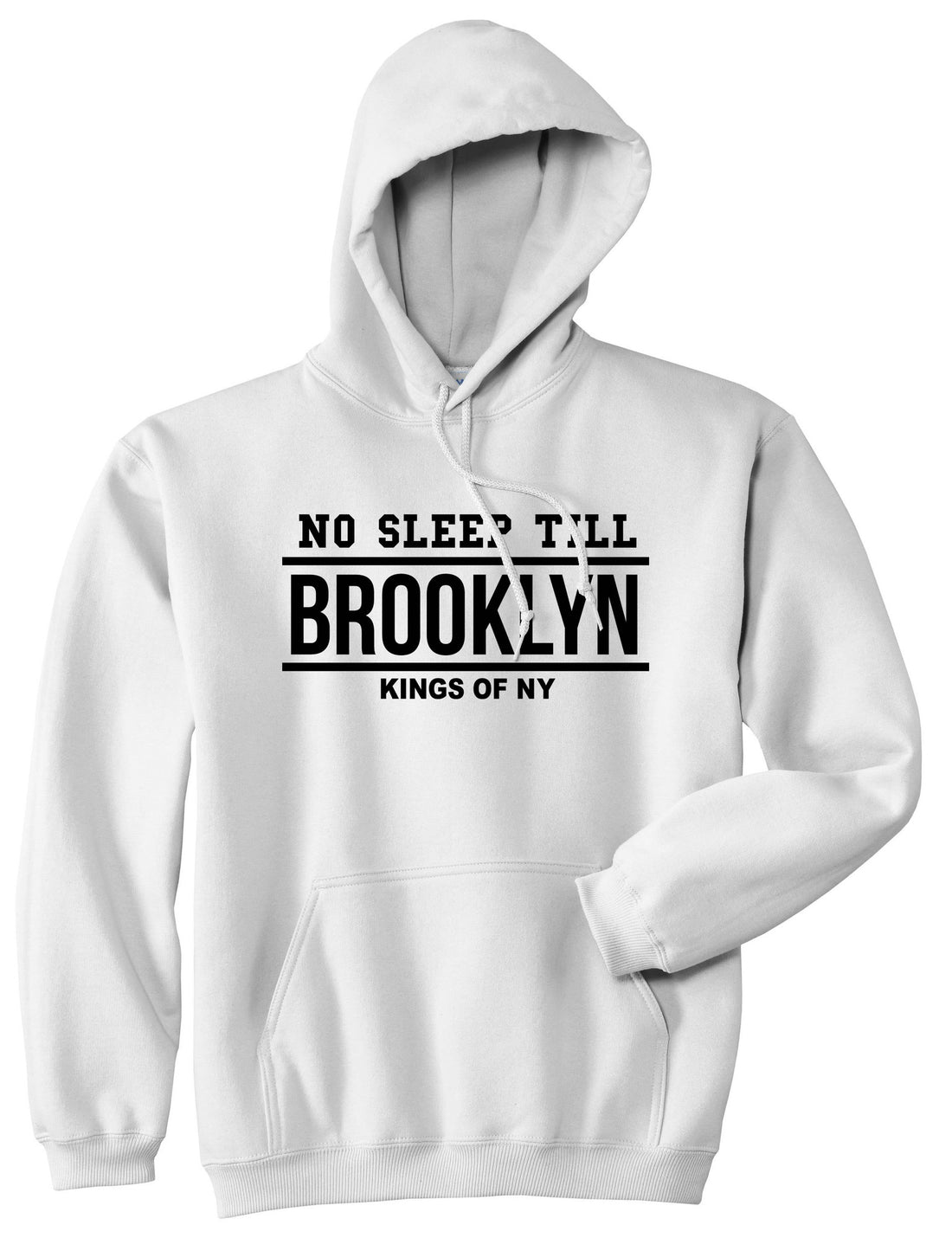 No Sleep Till Brooklyn Pullover Hoodie Hoody in White by Kings Of NY