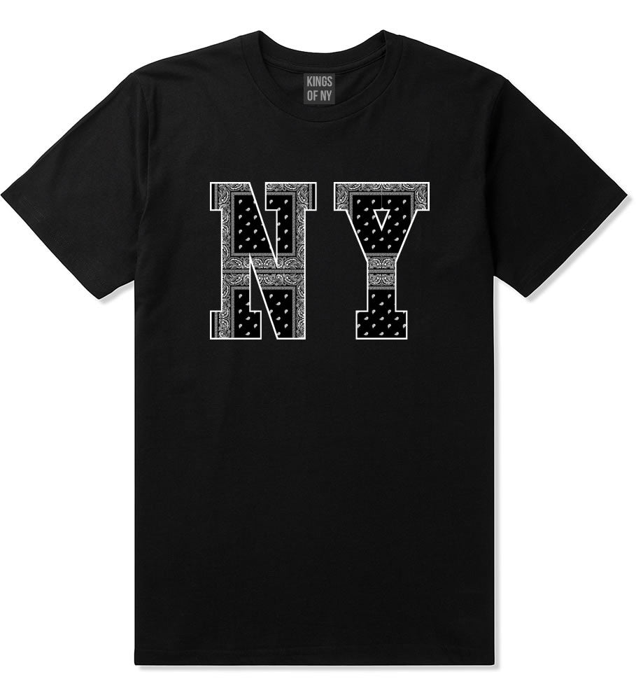 New York Bandana NYC Black by Kings Of NY Gang Flag T-Shirt In Black by Kings Of NY