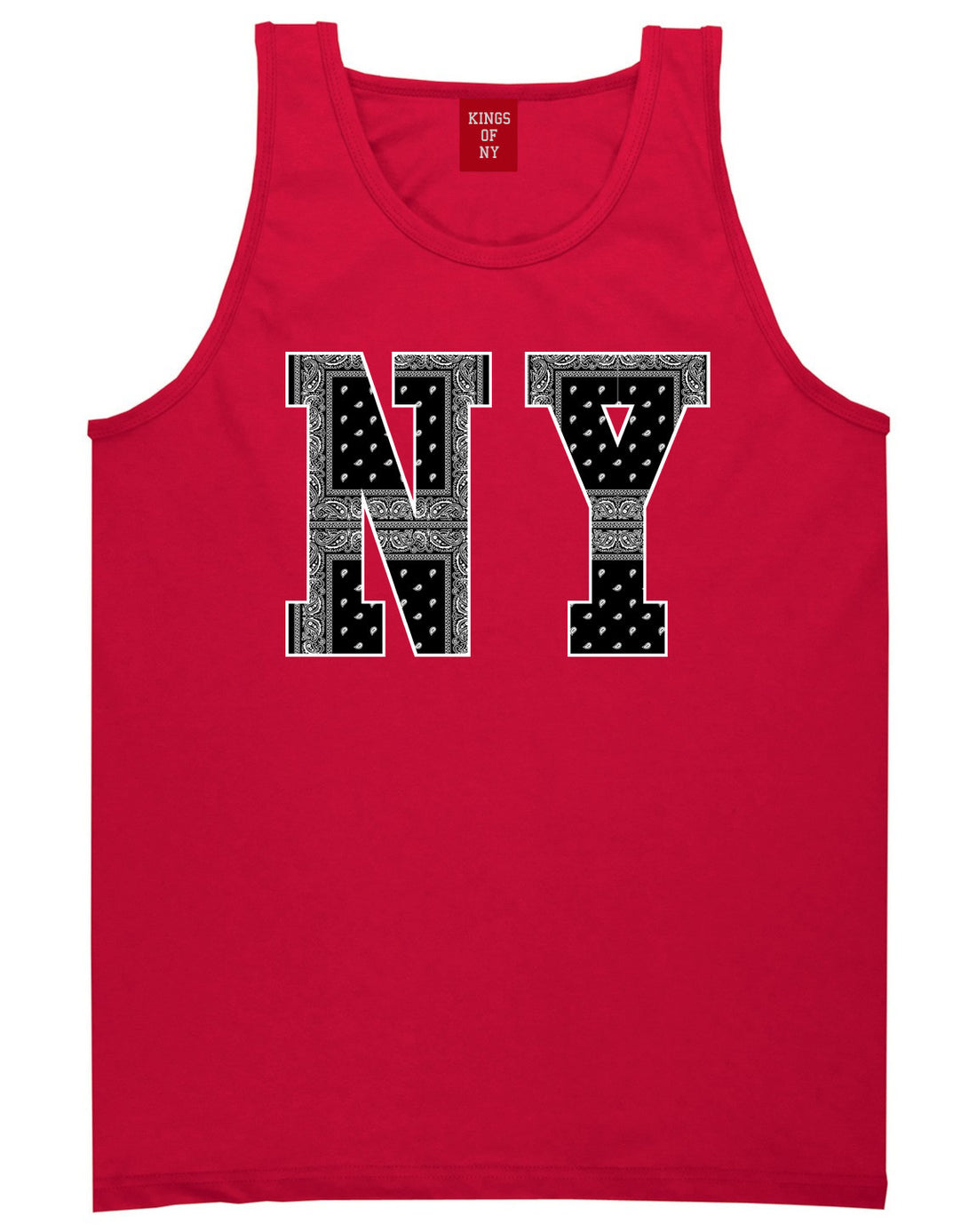 New York Bandana NYC Black by Kings Of NY Gang Flag Tank Top In Red by Kings Of NY