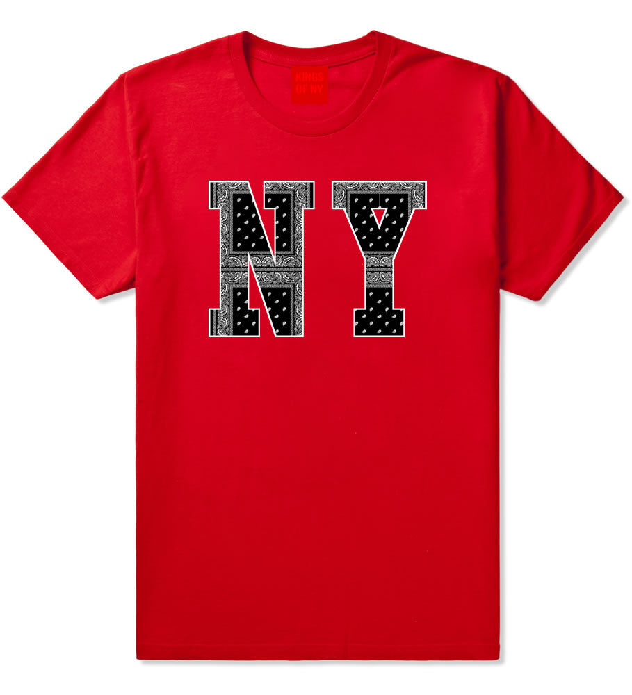 New York Bandana NYC Black by Kings Of NY Gang Flag Boys Kids T-Shirt In Red by Kings Of NY