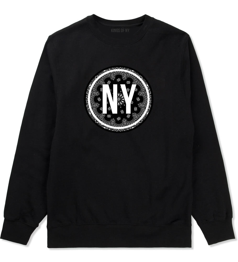 Kings Of NY New York Bandana Print NYC Crewneck Sweatshirt in Black
