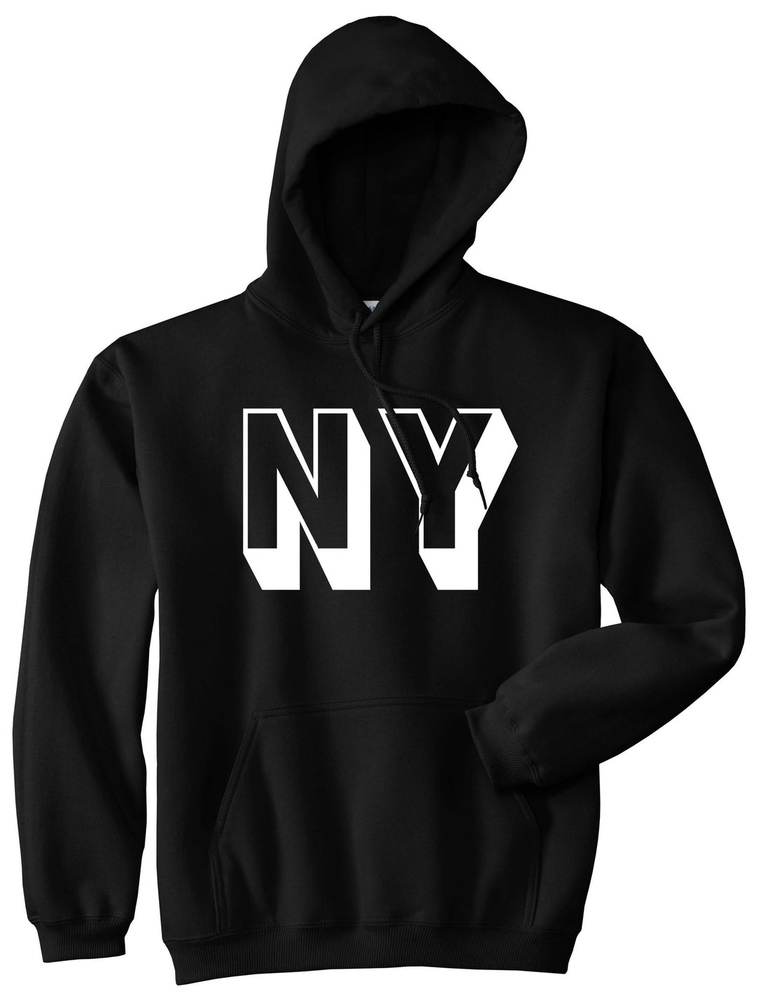 NY Block Letter New York Pullover Hoodie in Black By Kings Of NY