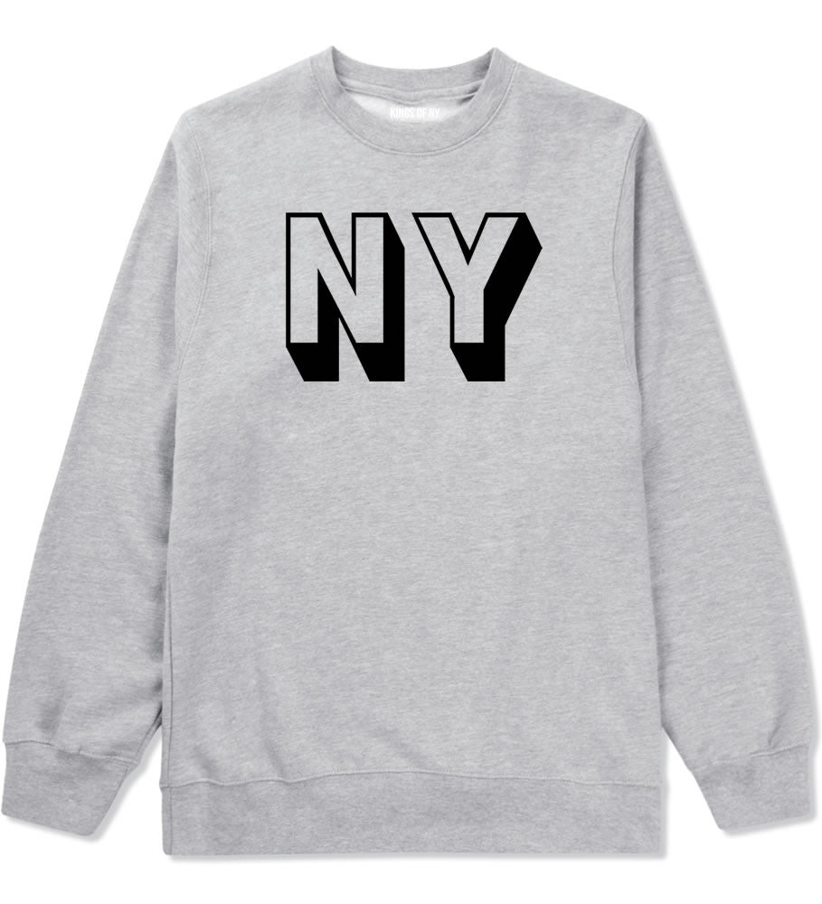 NY Block Letter New York Crewneck Sweatshirt in Grey By Kings Of NY