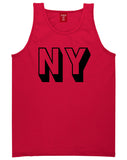 NY Block Letter New York Tank Top in Red By Kings Of NY