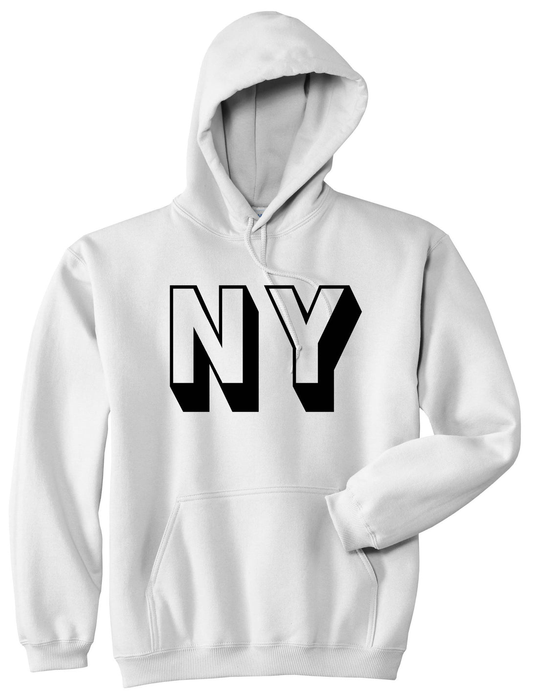 NY Block Letter New York Pullover Hoodie in White By Kings Of NY