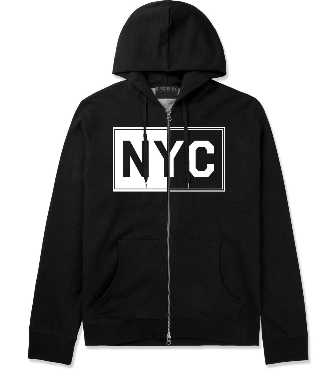 NYC Rectangle New York City Zip Up Hoodie in Black By Kings Of NY
