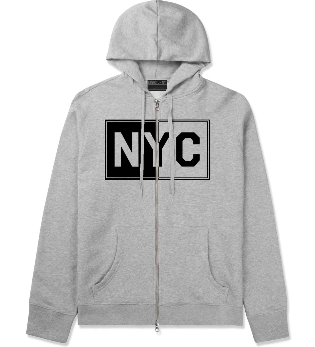 NYC Rectangle New York City Zip Up Hoodie in Grey By Kings Of NY
