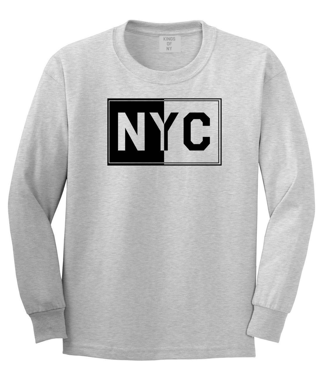 NYC Rectangle New York City Long Sleeve T-Shirt in Grey By Kings Of NY