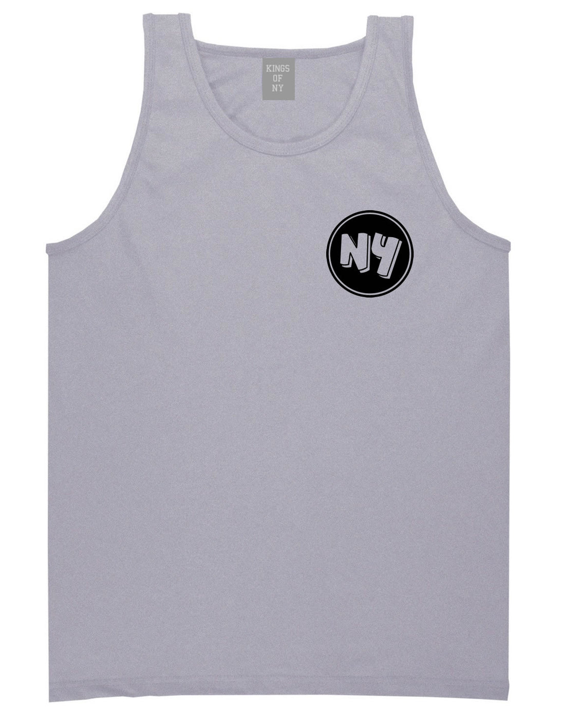 NY Circle Chest Logo Tank Top in Grey By Kings Of NY