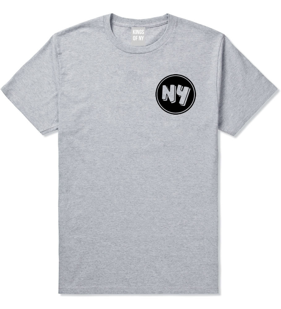 NY Circle Chest Logo T-Shirt in Grey By Kings Of NY