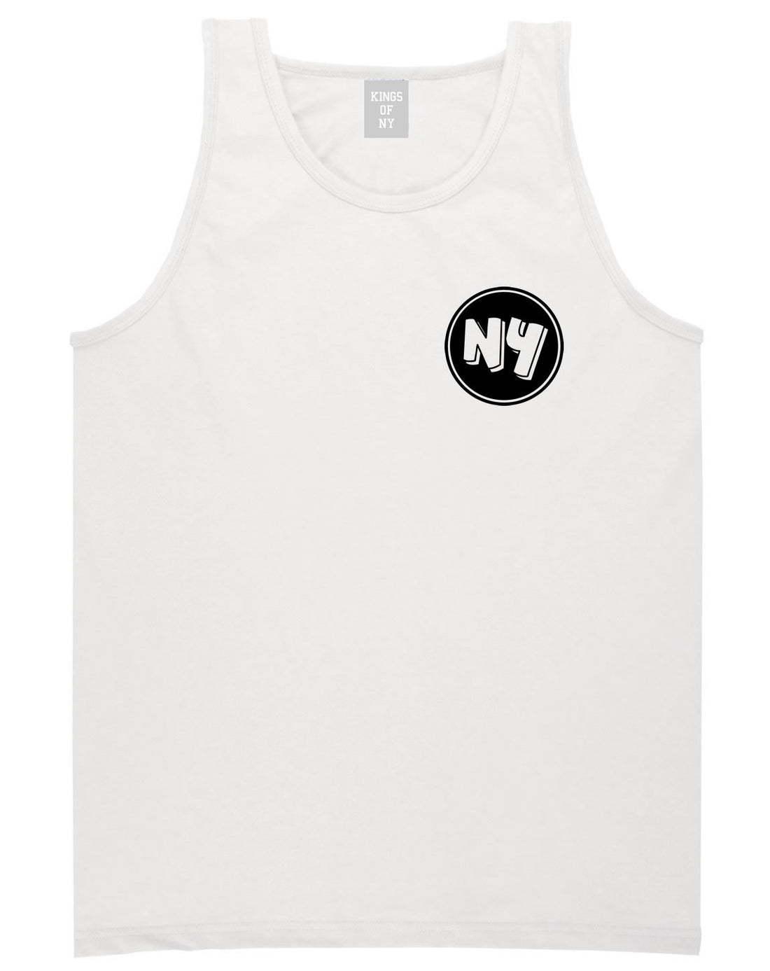 NY Circle Chest Logo Tank Top in White By Kings Of NY