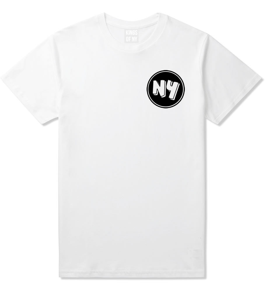 NY Circle Chest Logo T-Shirt in White By Kings Of NY