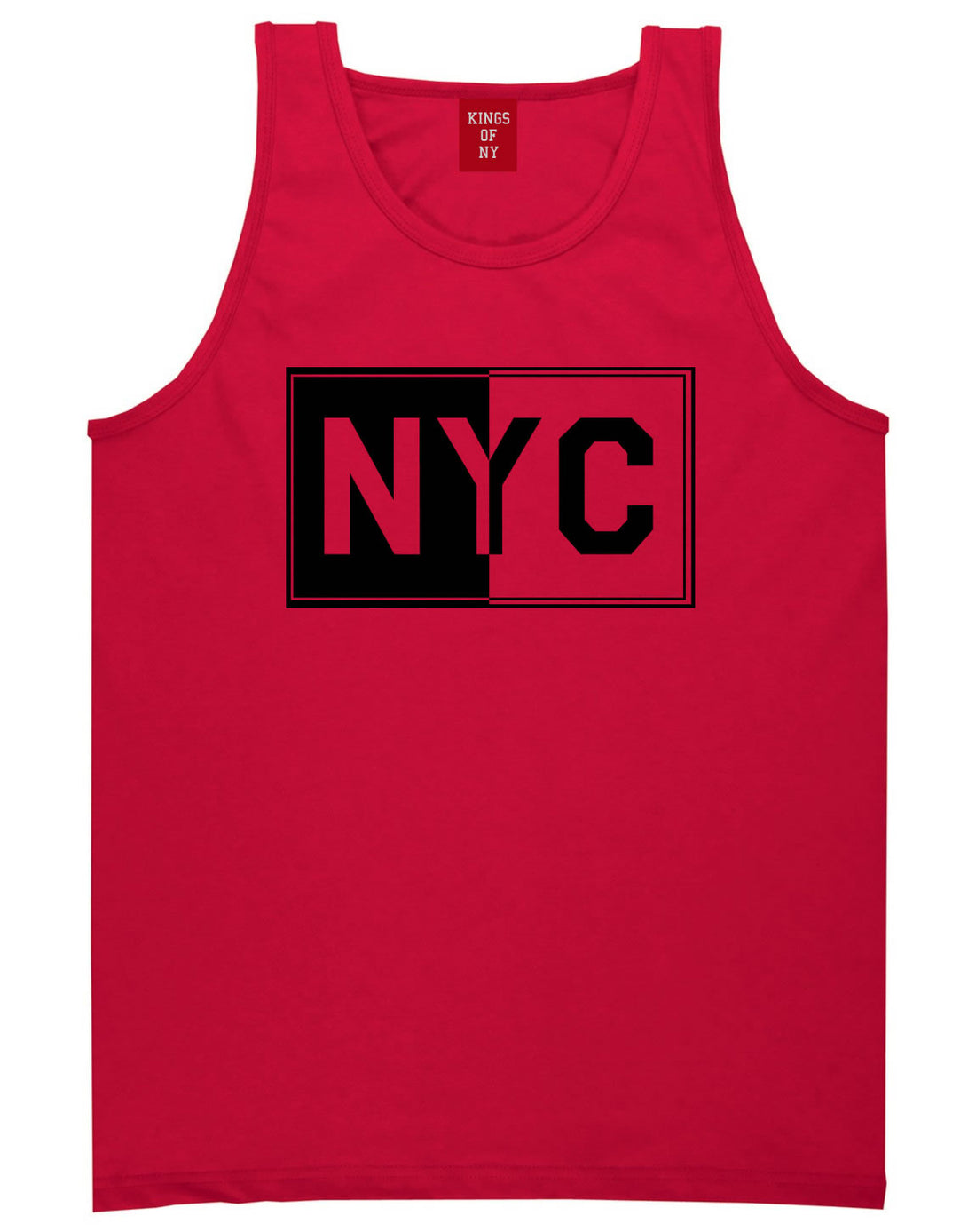 NYC Rectangle New York City Tank Top in Red By Kings Of NY