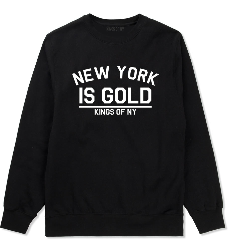 New York Is Gold Crewneck Sweatshirt in Black by Kings Of NY