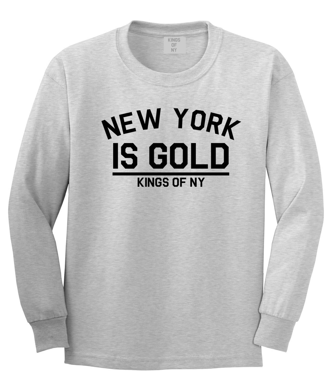 New York Is Gold Long Sleeve T-Shirt in Grey by Kings Of NY