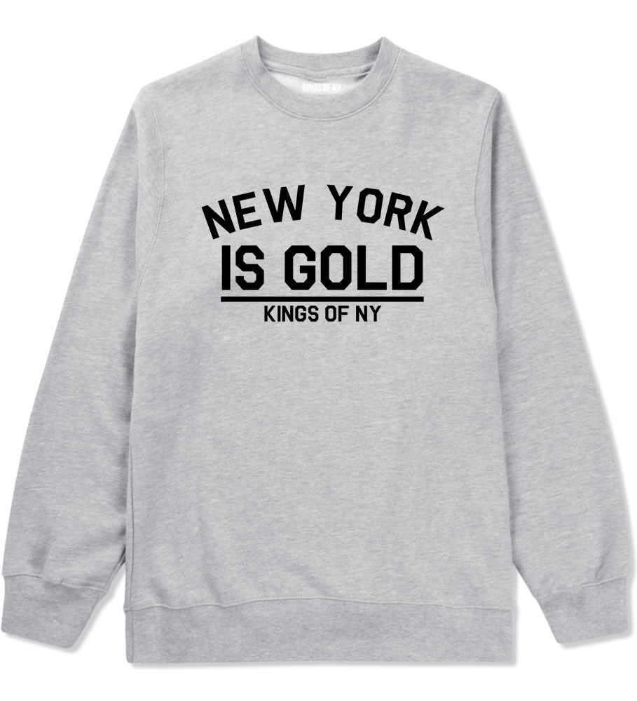 New York Is Gold Crewneck Sweatshirt in Grey by Kings Of NY