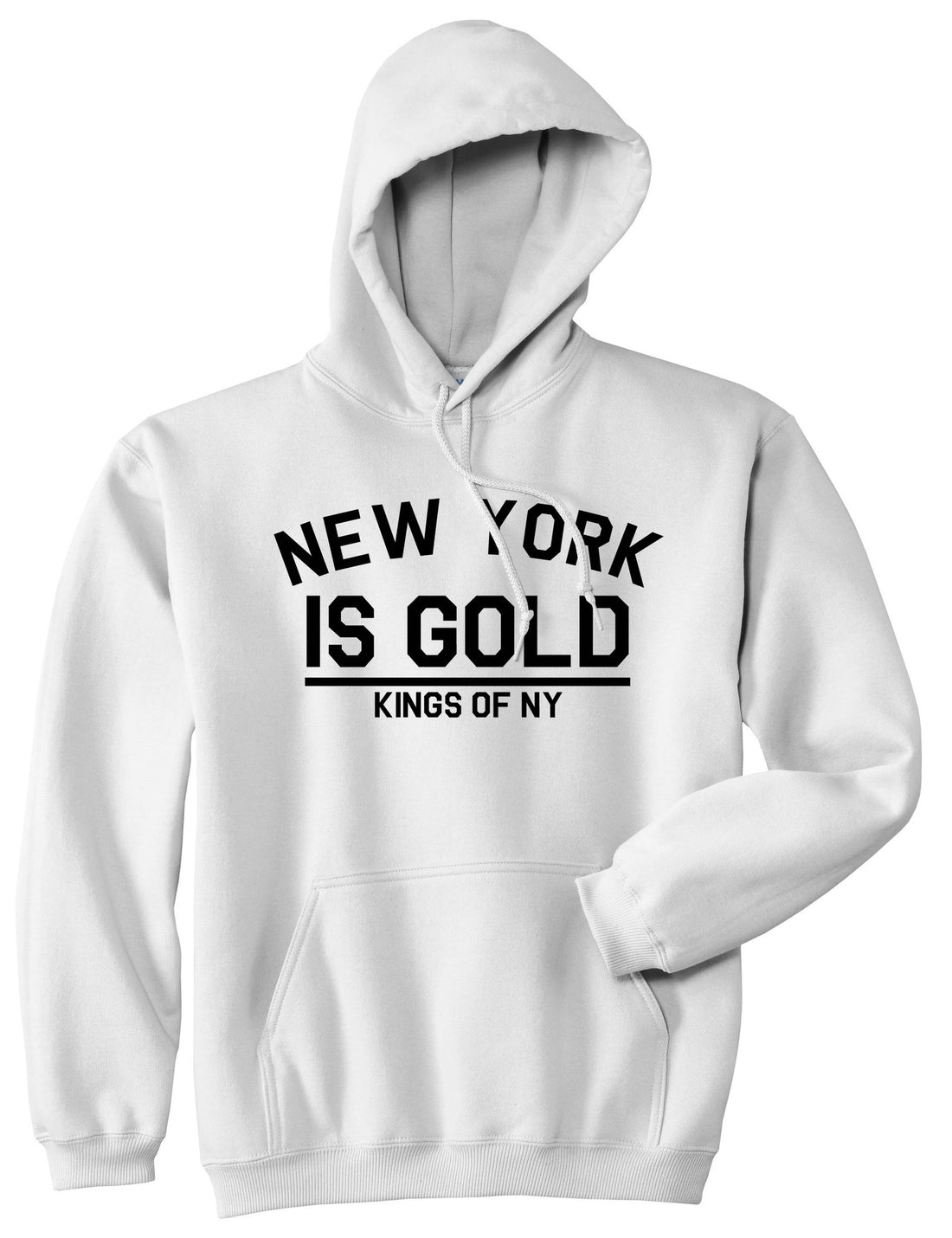 New York Is Gold Pullover Hoodie Hoody in White by Kings Of NY