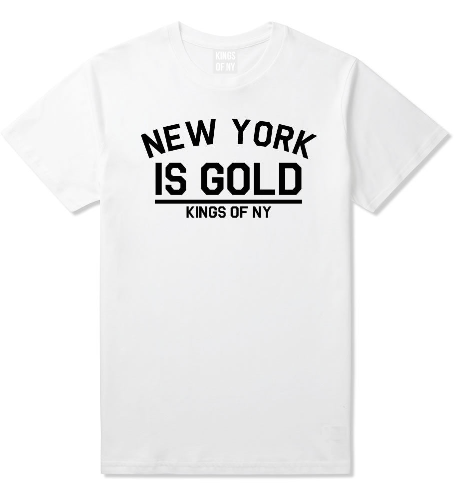 New York Is Gold T-Shirt in White by Kings Of NY