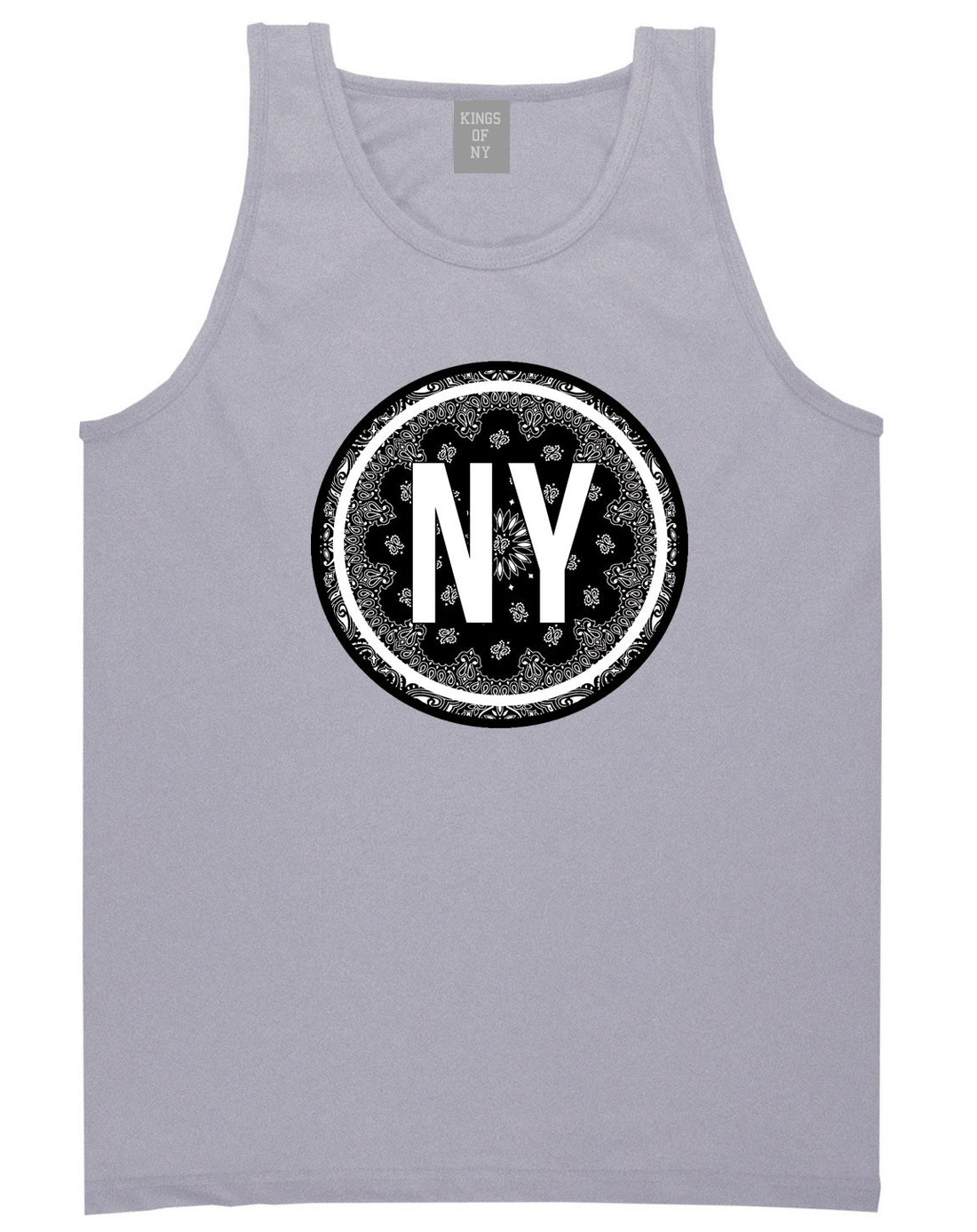 Kings Of NY New York Bandana Print NYC Tank Top in Grey