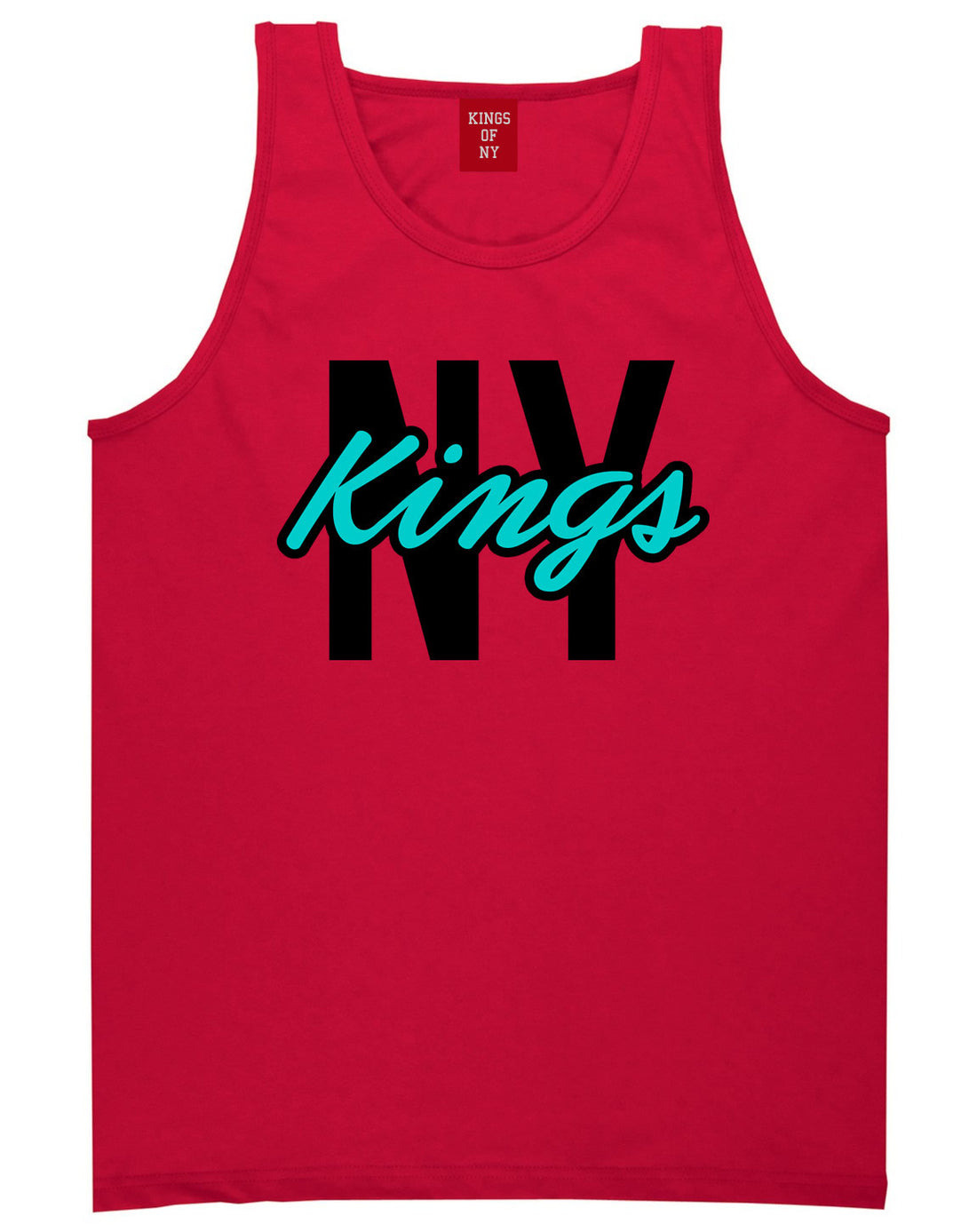 Kings Of NY New York Blue Script Tank Top in Red