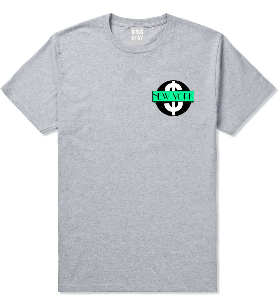 New York Mint Chest Logo T-Shirt in Grey By Kings Of NY