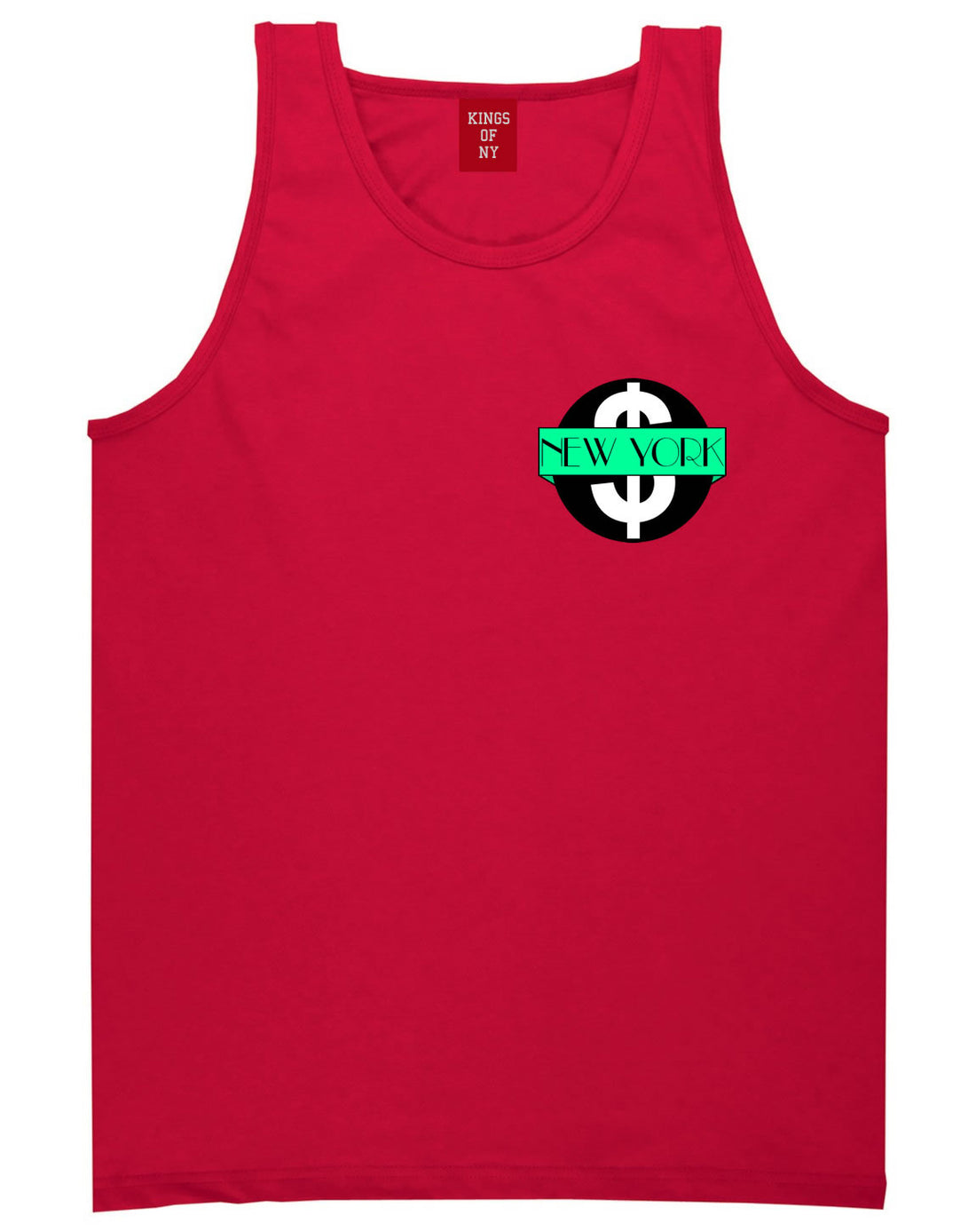 New York Mint Chest Logo Tank Top in Red By Kings Of NY