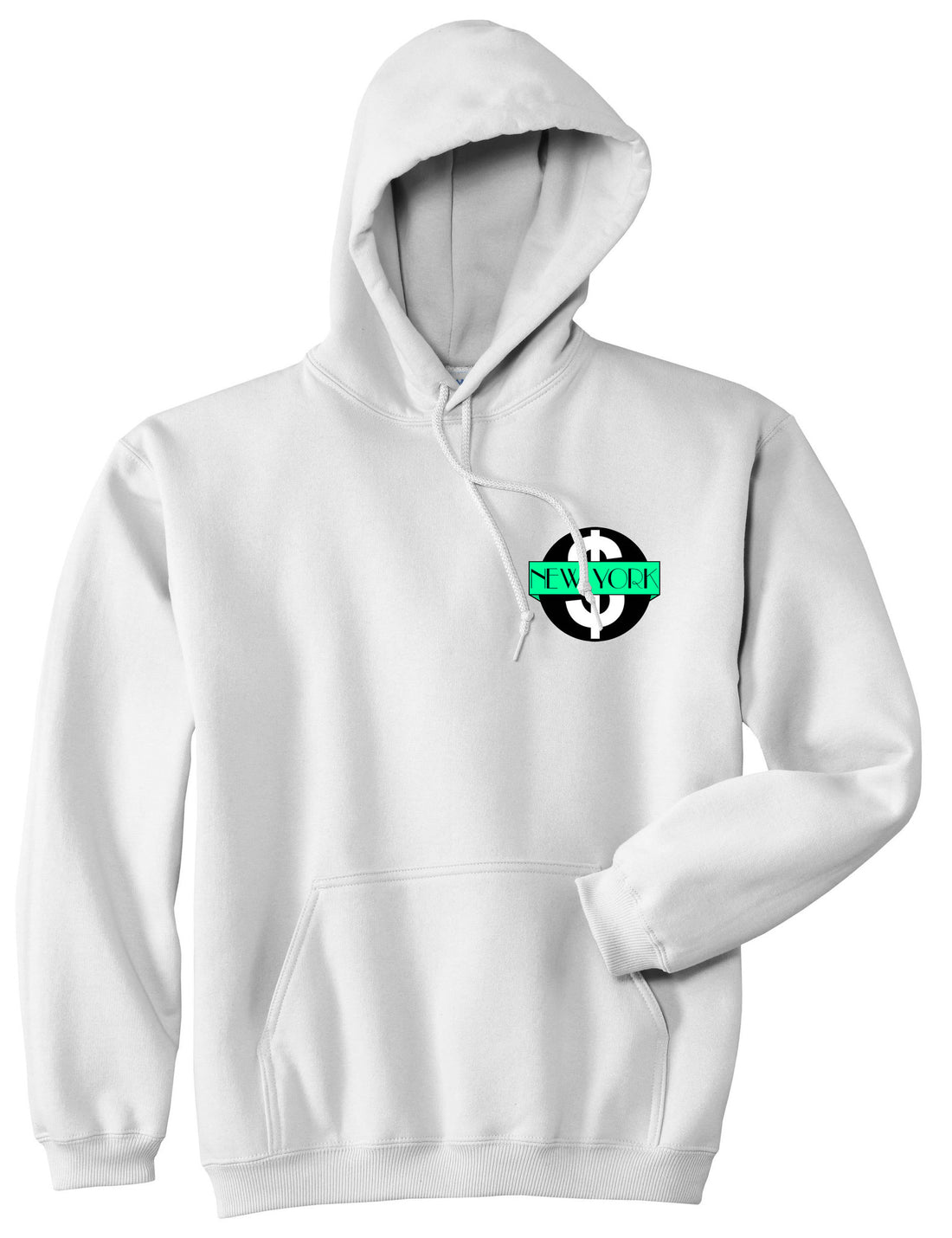 New York Mint Chest Logo Pullover Hoodie in White By Kings Of NY