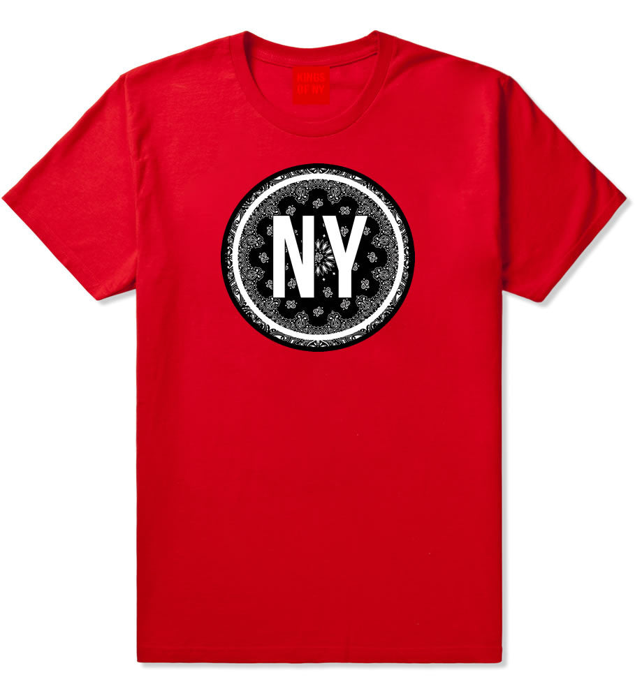 Kings Of NY New York Bandana Print NYC T-Shirt in Red