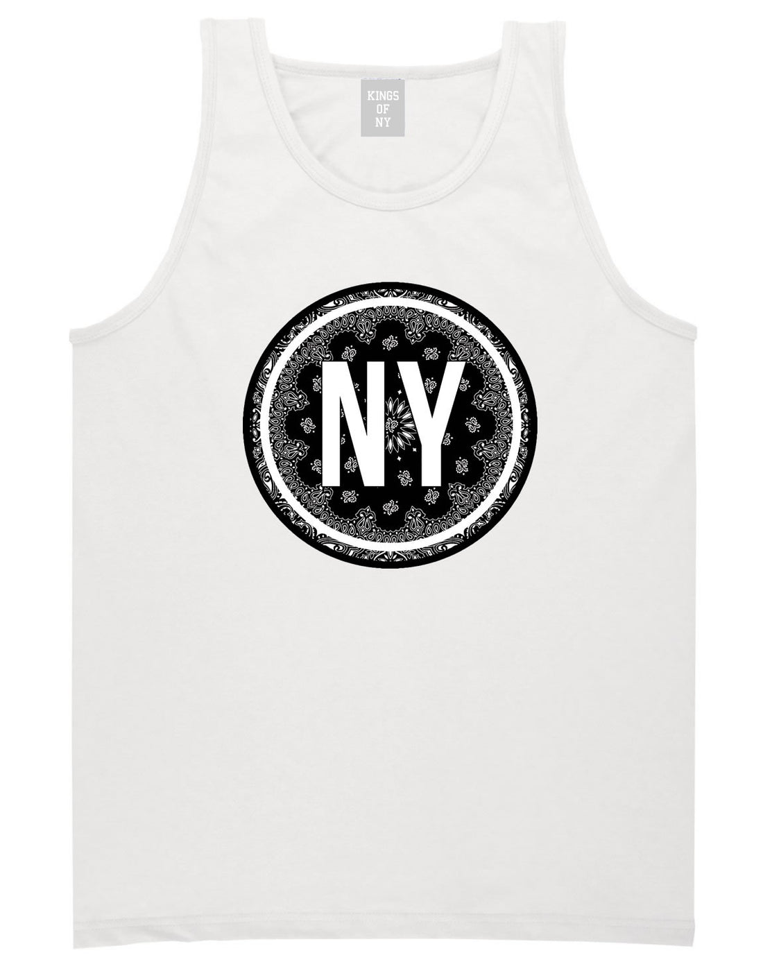 Kings Of NY New York Bandana Print NYC Tank Top in White