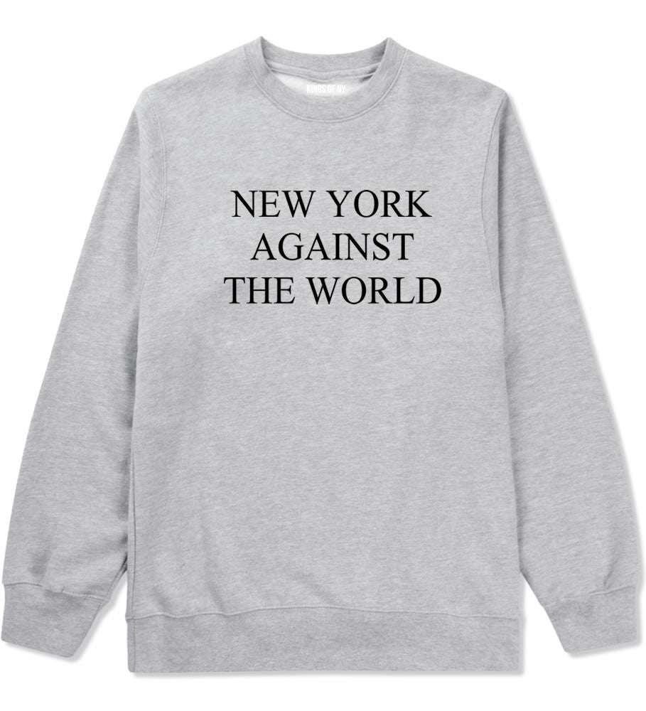 New York Against The World Crewneck Sweatshirt in Grey by Kings Of NY