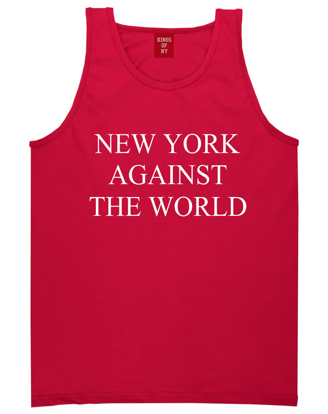 New York Against The World Tank Top in Red by Kings Of NY