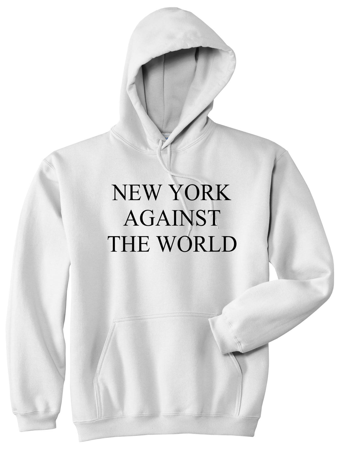New York Against The World Pullover Hoodie Hoody in White by Kings Of NY
