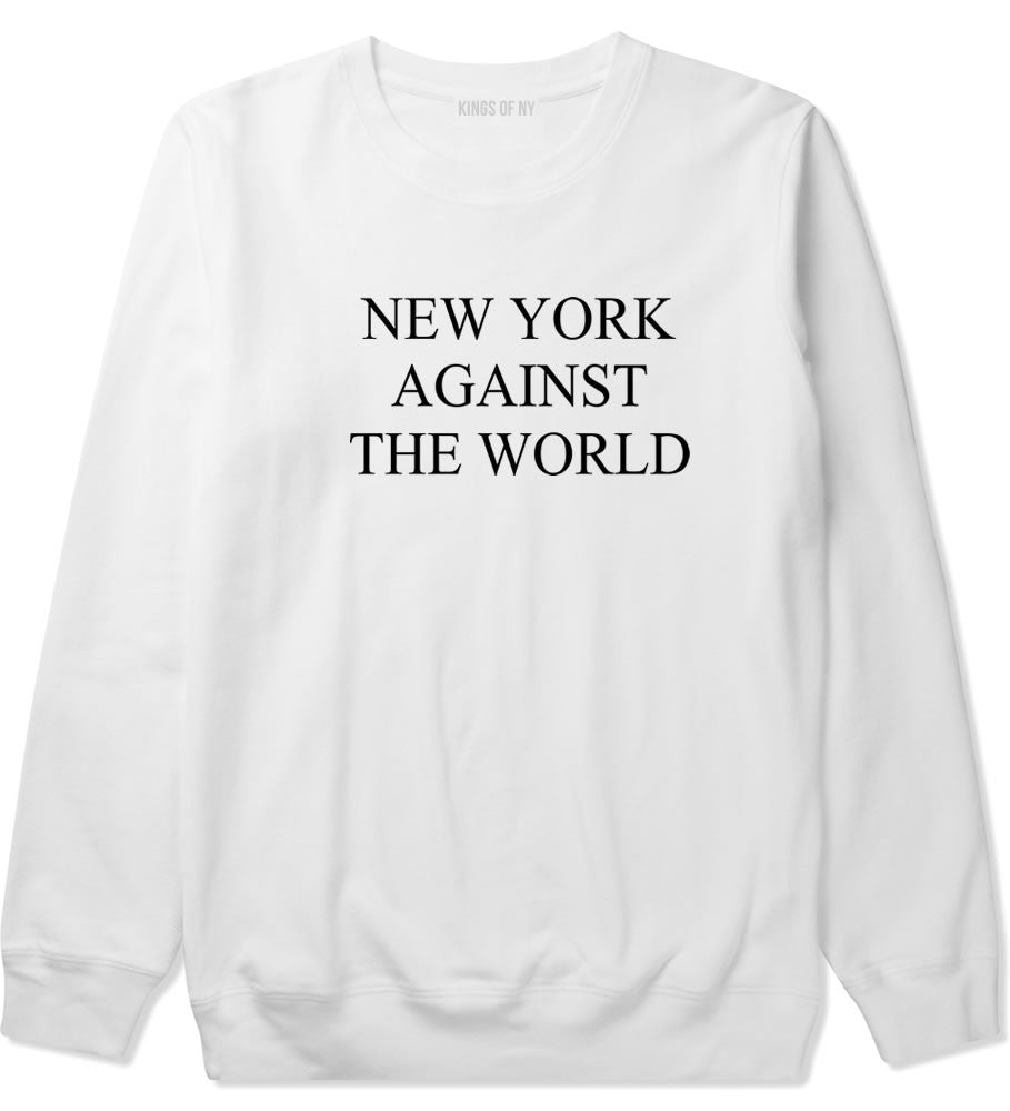 New York Against The World Crewneck Sweatshirt in White by Kings Of NY