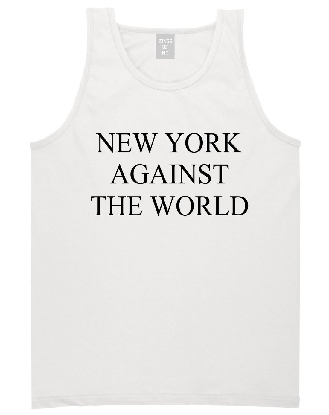 New York Against The World Tank Top in White by Kings Of NY